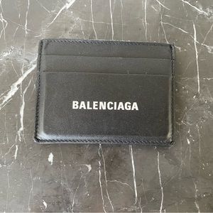 BALENCIAGA logo black wallet cardholder